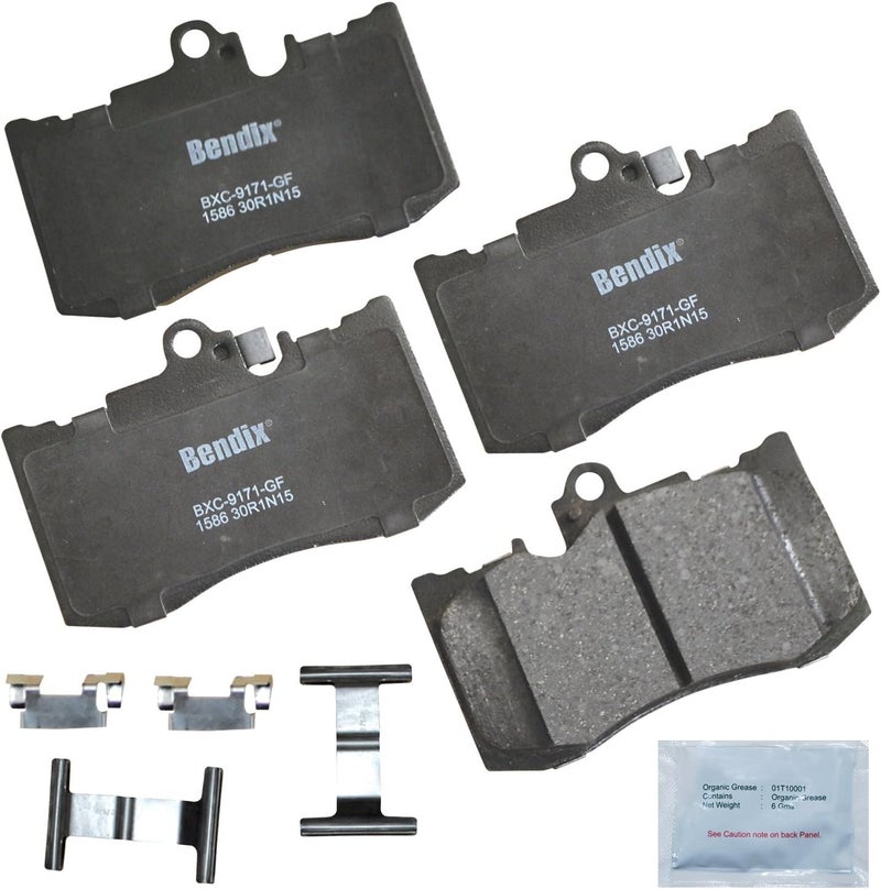 Bendix Priority1 CFC1586 Ceramic Front Brake Pads for Select Models Lexus GS200t, GS300, GS350, GS430, GS450h, GS460, IS200t, IS300, IS350, LS600h, RC200t, RC300, RC350, Mercedes-Benz B250 - Image 1